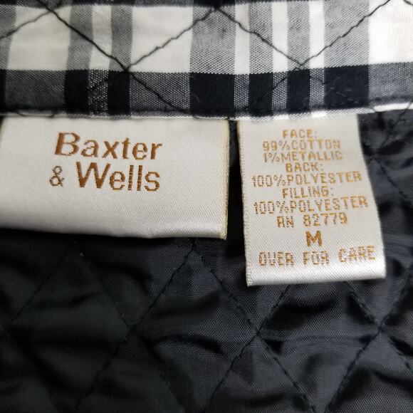 Baxter & Wells Black Silver Quilted Light Weight Vest Excellent Size M - Picture 7 of 7